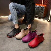 women fashion rubber rain boots non slip casual waterproof ankle boots durable preservative firm water shoe kitchen working shoe