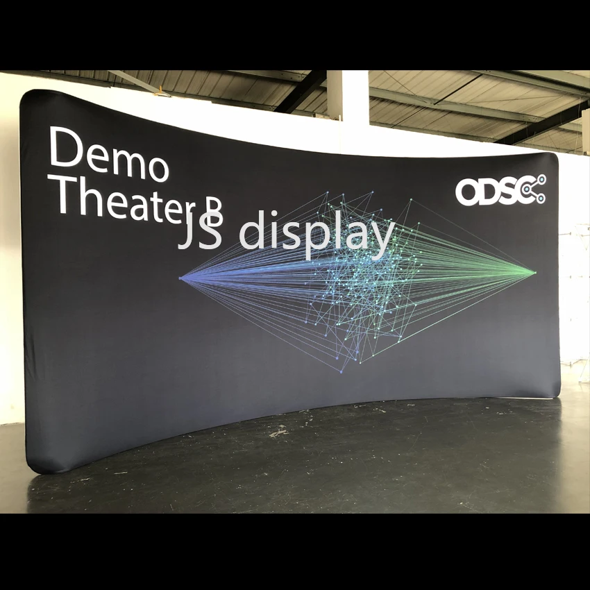 20ft изогнутый выставочный дисплей всплывающий стенд стенда фон стены с