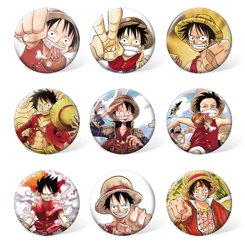 

(9pcs/set ) Pirate King Anime Luffy and Roronoa Zoro Colorful Badge Tony Tony Chopper and Nami Clothing & Accessories Brooch