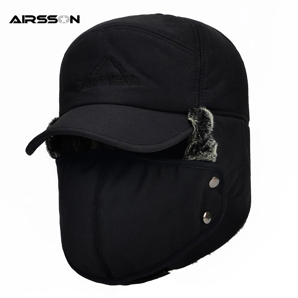 Ветрозащитная теплая шапка зимние Утепленные шапки бомберы для мужчин и женщин
