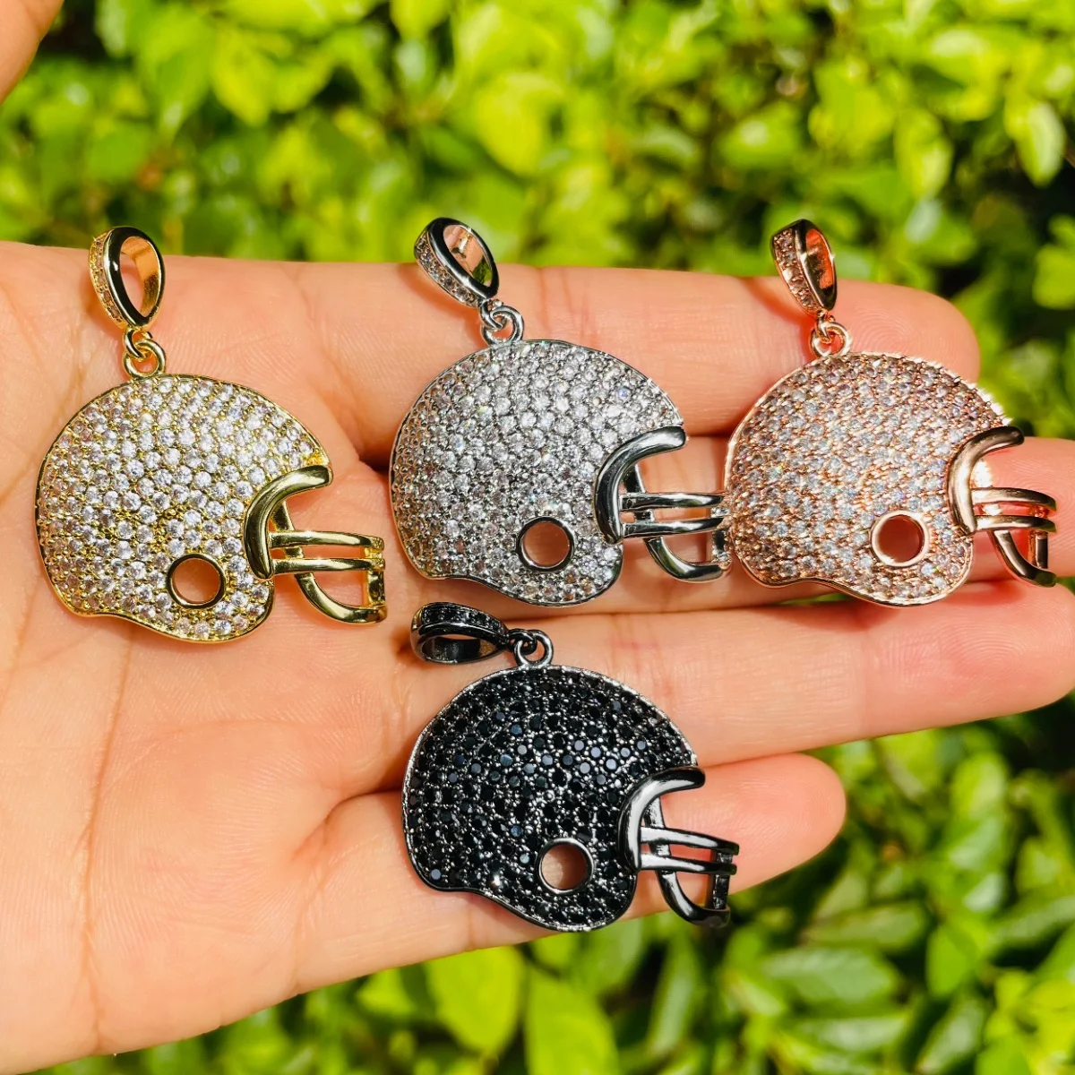 

5pcs American Football Helmet Charm Pendants for Bracelet Necklace Making Super Bowl Sports Jewelry Handmade Craft DIY Accessory