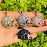 5pcs american football helmet pendant for bracelet necklace making rugby ball sports jewelry handcrafted accessory wholesale