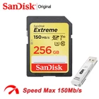Карта памяти SanDisk Extreme SD, SDXCSDHC SD, класс 10, 64 ГБ, 128 ГБ, 256 ГБ, 32 ГБ, 16 ГБ, SDXC, SDHC для камеры