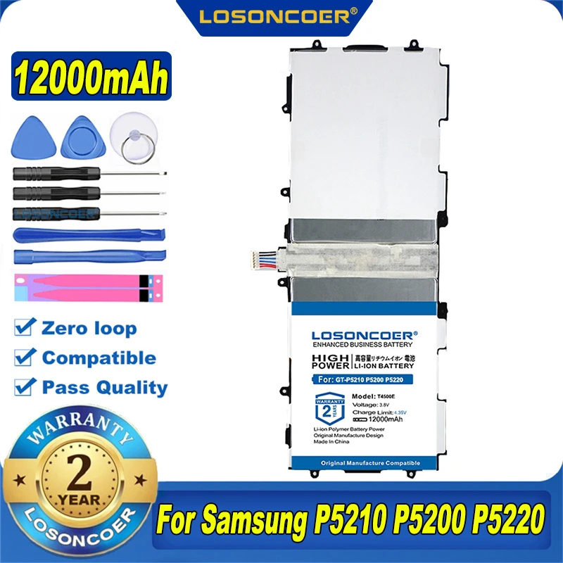 Аккумулятор LOSONCOER T4500K T4500C T4500E 100% мА · ч для планшета Samsung Galaxy Tab 3 12000 10 1 P5200 P5220 P5213 |