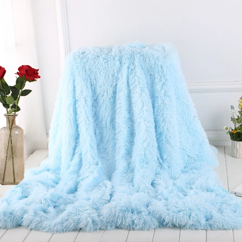 Light Blue BeddingOutlet ворсистое одеяло, мягкое плюшевое пушистое покрывало на кровать, цветное пушистое декоративное покрывало из искусственного меха для дивана и дивана - Цвет: Light Blue