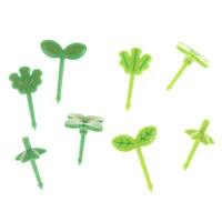 8pcsset green clover fruit fork childrens cute salade vork tandenstoker bladeren tiny vork mini cake picks