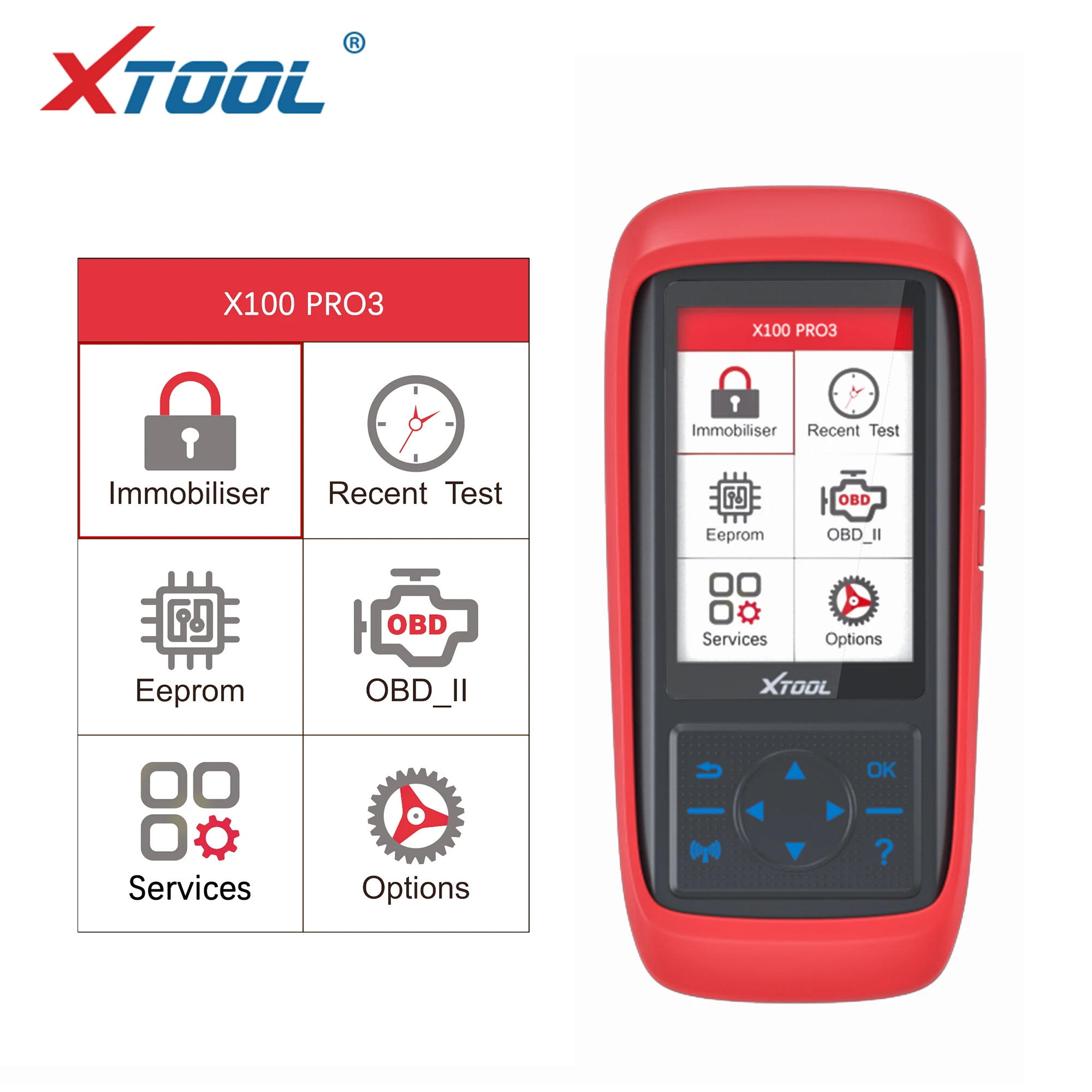 XTOOL X100 Pro3 профессиональный ключ программатор бесплатное обновление OBD2