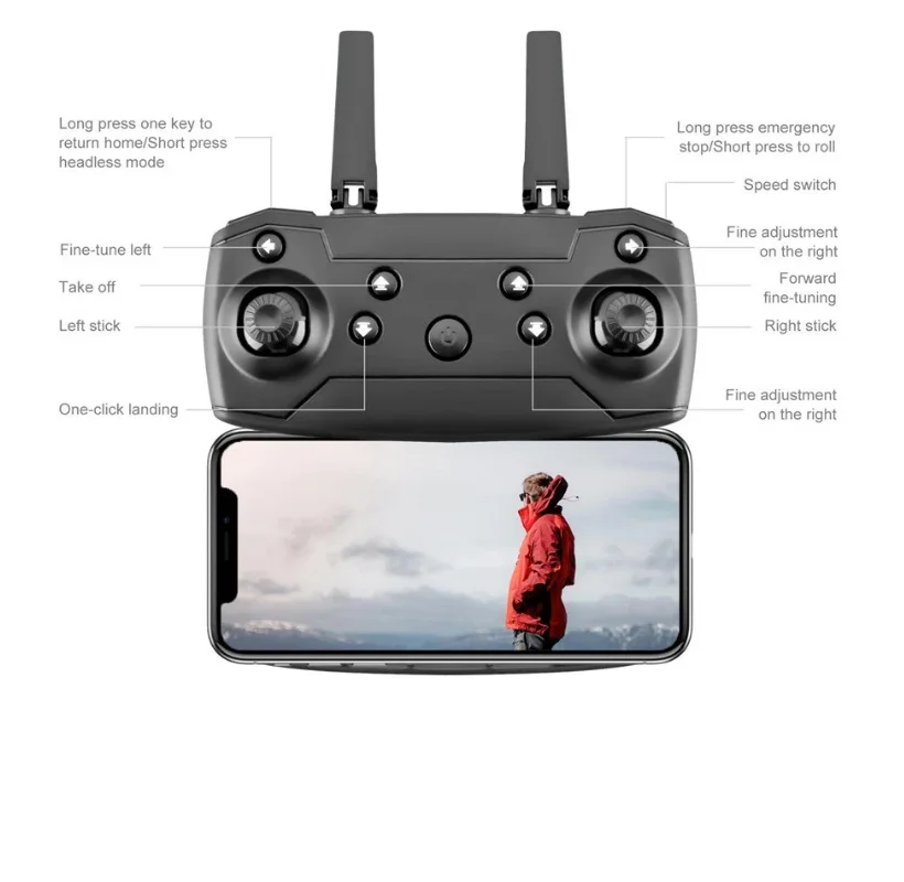 Квадрокоптер складной с Wi-Fi FPV и двойной камерой 4K | Игрушки хобби