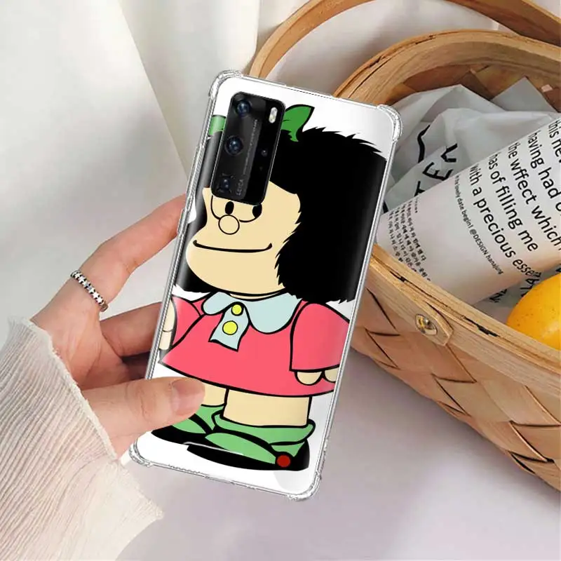 

Mafalda Capa For Huawei P20 P30 P40 Lite E P Smart 2019 Mate 10 20 Pro Airbag Anti Fall Cases Phone Coque