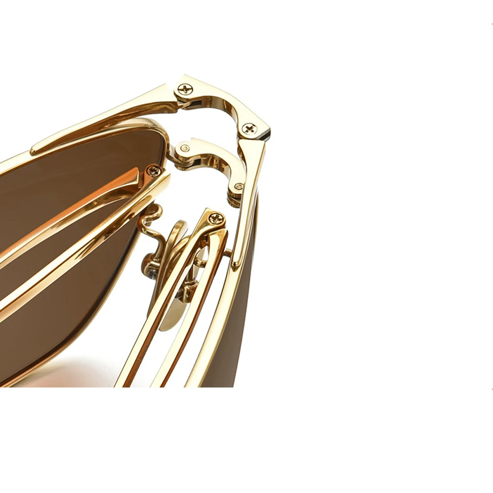 

Titanium Steel Folding Glasses Men Polarized Sunglasses Black/Brown UV400 With Box