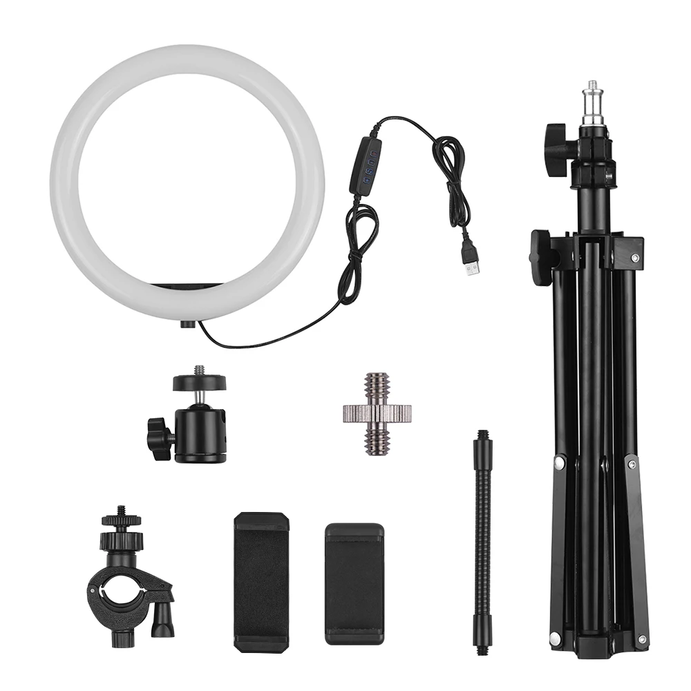 Настольная светодиодная кольцевая лампа для видеосъемки 3 режима освещения