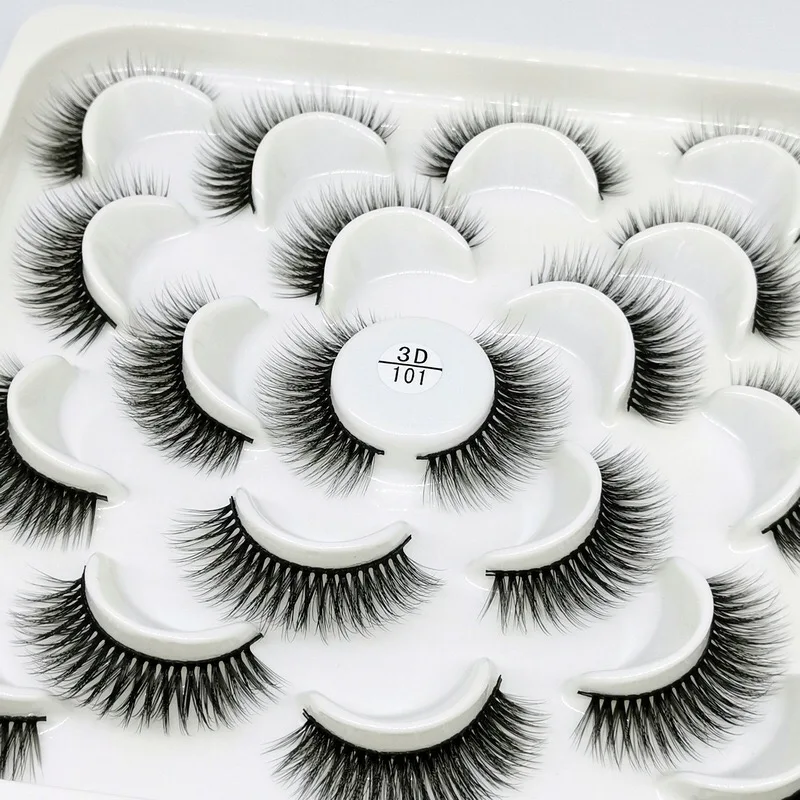 Mink eyelashes 3d mink hair eyelashes10 pairs long makeup 3d faux nature fake lashes extension false eyelashes Wholesale(10P