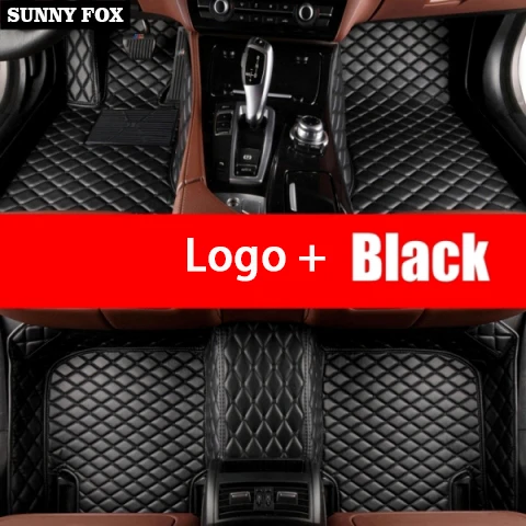 Black add Logo Настоящие коврики для Lexus RX Class RX300 RX350 RX350L RX450h RX450hL 6D полный охват автомобильные коврики для багажника - Название цвета: Black add Logo