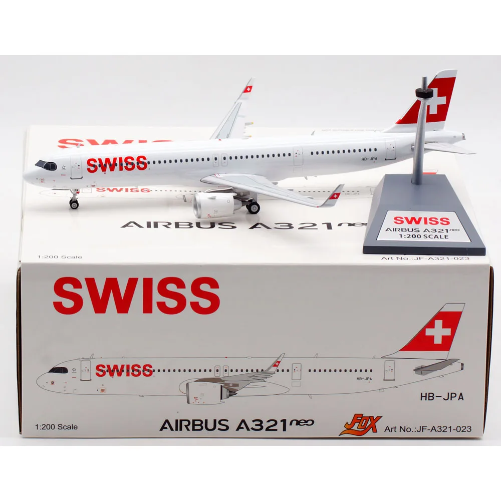 

1:200 Alloy Collectible Plane JFOX JF-A321-023 SWISS Airlines "Star Alliance" Airbus A321NEO Diecast Aircarft JET Model HB-JPA