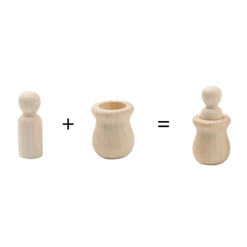 

46pcs/set Log Color Snowman Xmas Tree Acorn Small Wooden Man Children DIY Painted Carved Toy Wood Crafts Christmas Decoration Or