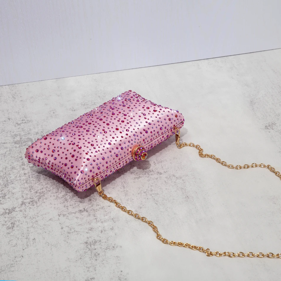 Роскошные блестящие золотистые вечерние сумки со стразами Свадебный клатч