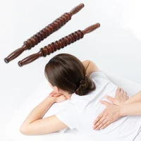 50 hot sale wenge wood massage roller portable anti slip handle leg muscle rolling massager health care tool