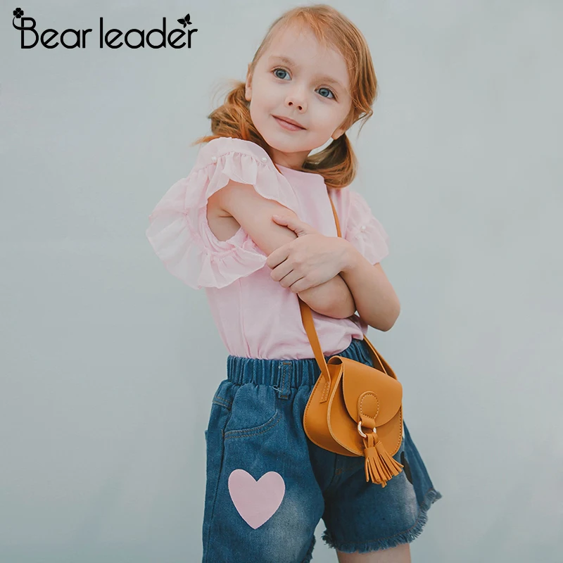 Bear Leader/комплекты одежды для девочек Новинка 2021 года Летняя короткая футболка +