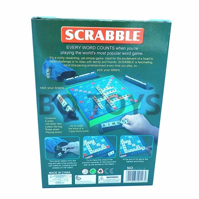

Travel Scrabble game Foldable Plastic Checkerboard Tool Box Travel English Scrabble Scrabble Game