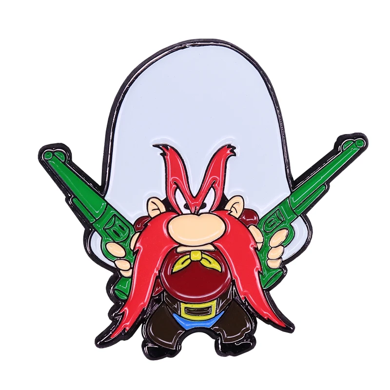 Эмаль Yosemite Sam, булавка Looney Tunes, персонаж мультфильма, ретро, memorabilia