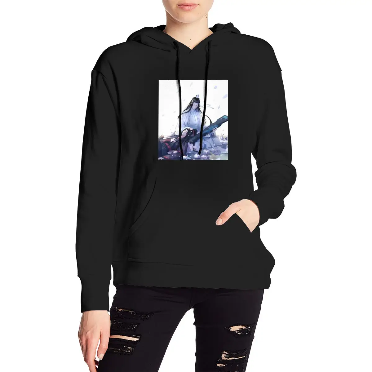 

mxtx Anime Fashion Print sweater 90s Women Crop Top Dao Mo To Shi The Untamed hoodie Tops Streetwear