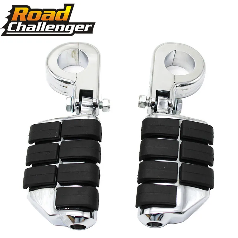 Хромированные подножки для ног мотоцикла с креплением 1,2" 32 мм для Harley Sportster Softail Suzuki Yamaha Honda GL1500