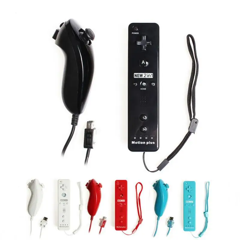 HobbyLane 2 in 1 Wireless Control Built In Motion Plus Remote Controller For Wii Bluetooth for Game Accessories d25 | Электроника