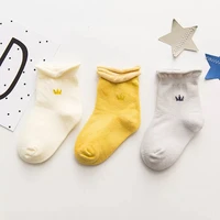3pairslot new fashion crown socks cotton baby socks baby songkou mid socks baby sock middle tube