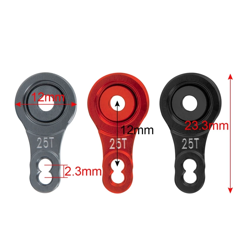 

3 PCS 25T Aluminum Alloy Adjustable Damping Servo Arm Horn for 1/10 RC Crawler Car Traxxas TRX4 TRX6 Upgrade Parts