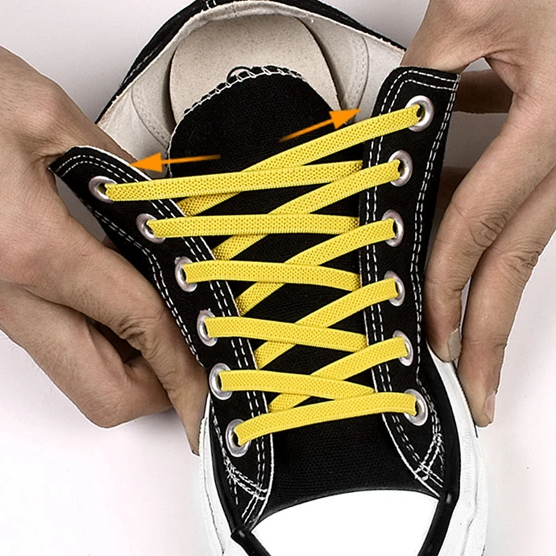 

1 pair Elastic shoelaces Flat rubber sneakers Laces without tie of children adult fast Lazy shoelaces Running shoelaces 24 color