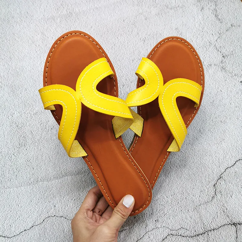 Женские пляжные сандалии больших размеров Летние удобные шлепанцы без застежки