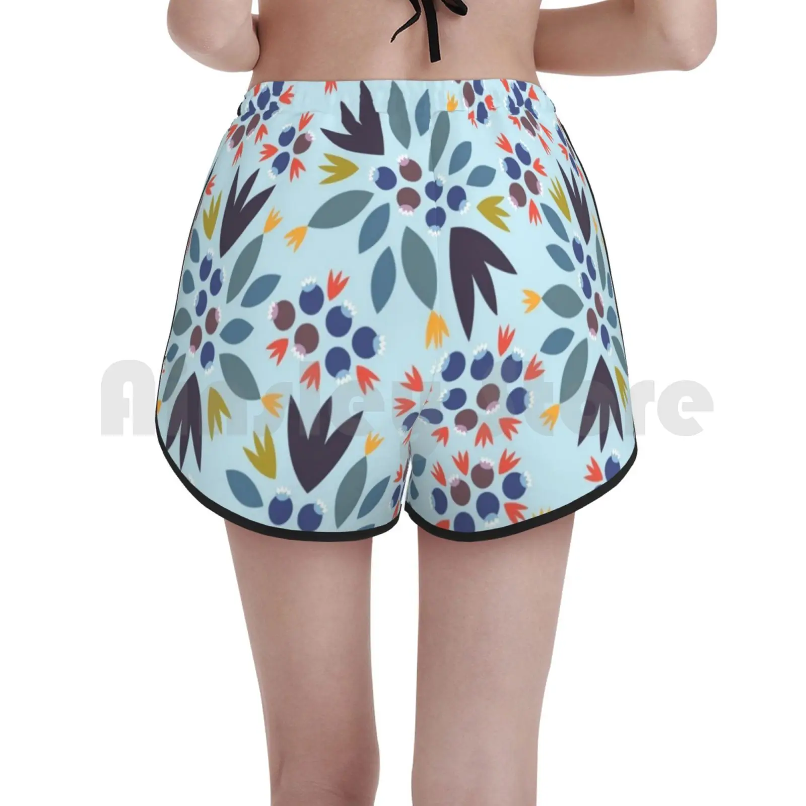 Шорты для плавания с черникой пляжные шорты 1346 черника ягоды красный синий яркий