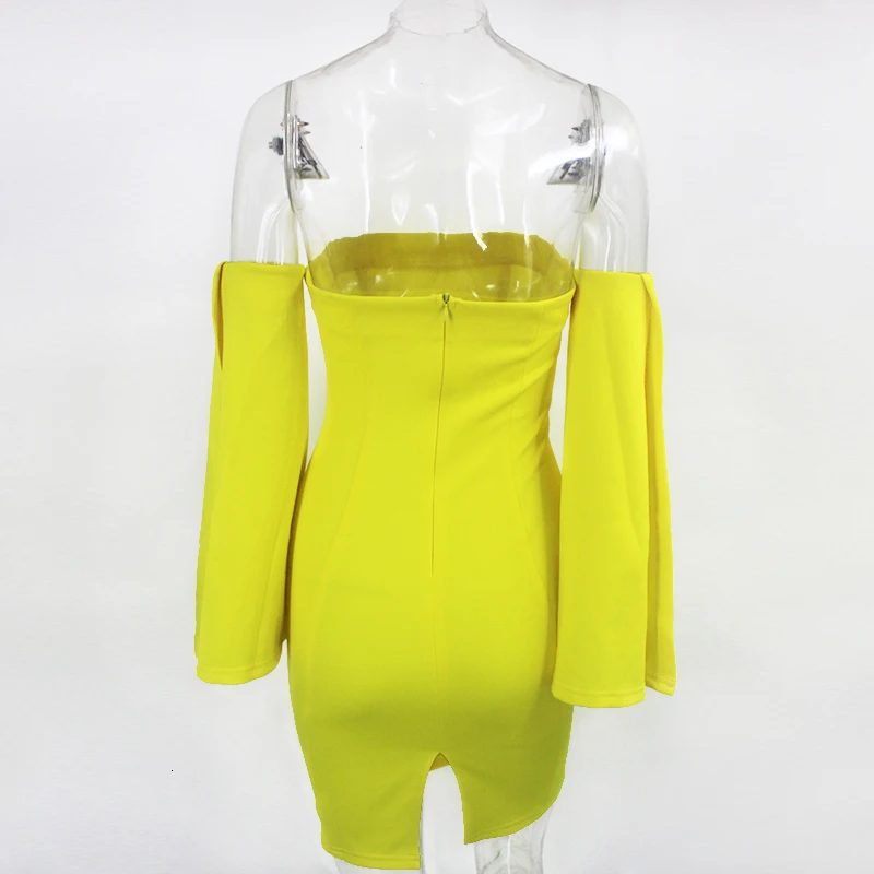 Женское платье с вырезом лодочкой Fuedage белое однотонное облегающее