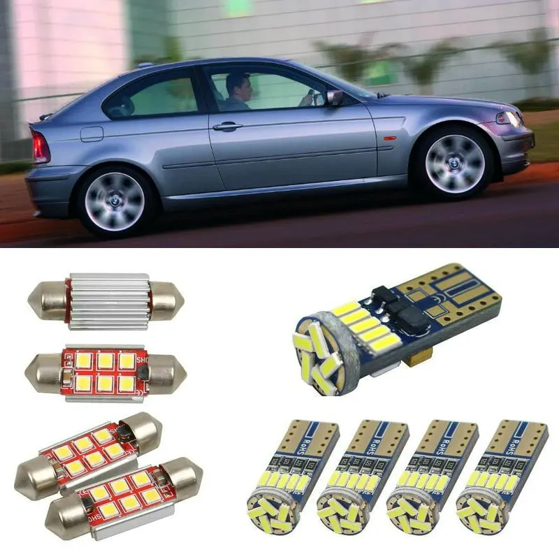 

Внутренние светодиодные автомобильные лампы для BMW 3 compact e46 хэтчбек для чтения купольных ламп для автомобилей без ошибок номерного знака 8 ш...