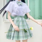 Юбки Женские в клетку с высокой талией, плиссированные юбки в японском стиле, школьная форма JK, одежда для студентов, на лето