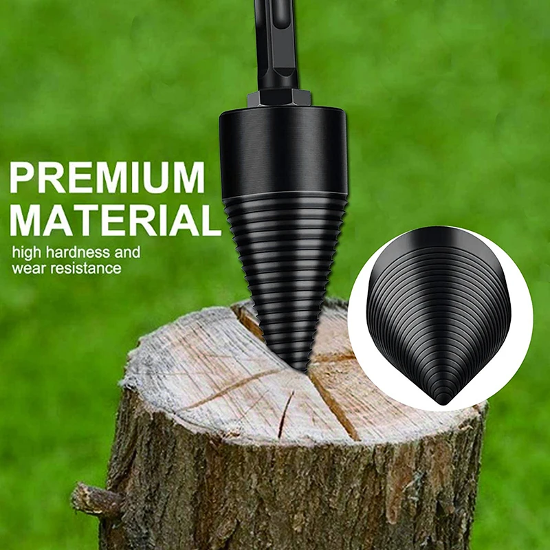 

1 Set Firewood Drill Bit Wood Splitter 32mm Removable Log Splitters Drill Bit GRSA889