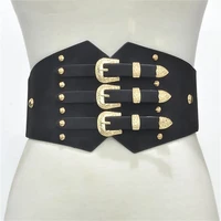 rainie sean belts cummerbunds pu leather elastic corset wide belts for dresses black vintage 2021 new ladies accessories belts