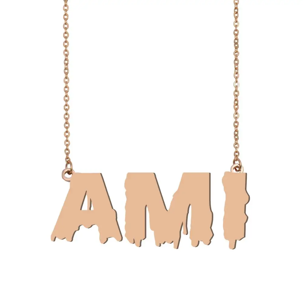 Ожерелье с именем ами Крутое кровавое ожерелье для Хэллоуина и дня Санты