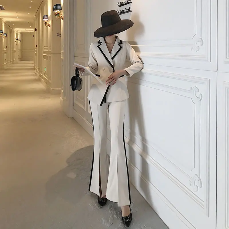 Темпераментный женский костюм 2019 корейская Осенняя тонкая женская куртка с