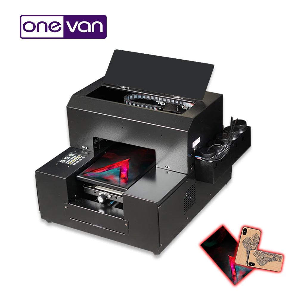 

Hot A4 UV printer Small size printer for leather Phone case PVC plate/Acrylic plate/Wooden/Metal plate With Free UV ink