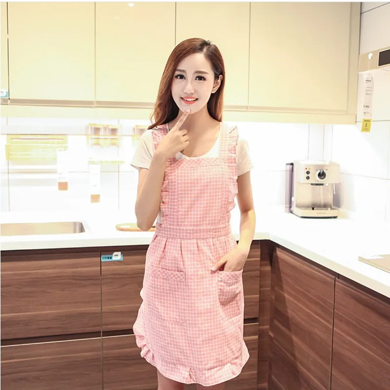 

Apron Korean Fashion Waterproof Kitchen Princess Cute European-style Double-Waisted Waist Female Restaurant Workwear Sleeve Set