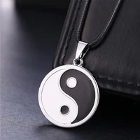 anime yin yang necklace sliver gosssip necklaces pendants leather chain men women gift accessory jewelry choker collar