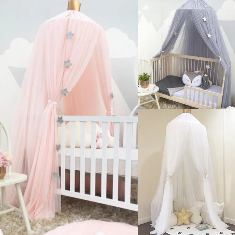 

Mosquito Net with FREE Stars Hanging Tent Baby Bed Crib Canopy Tulle Curtains for Bedroom Play House Tent for Children Kids Room