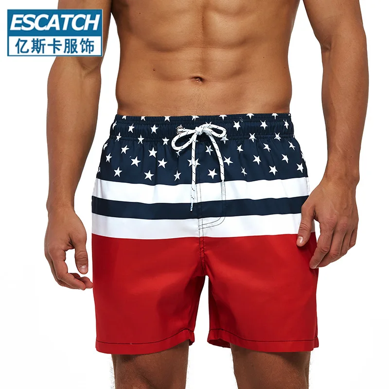 Шорты мужские быстросохнущие с принтом, пляжные свободные плавательные шорты для взрослых, занятия спортом для серфинга и фитнеса, лето 2020
