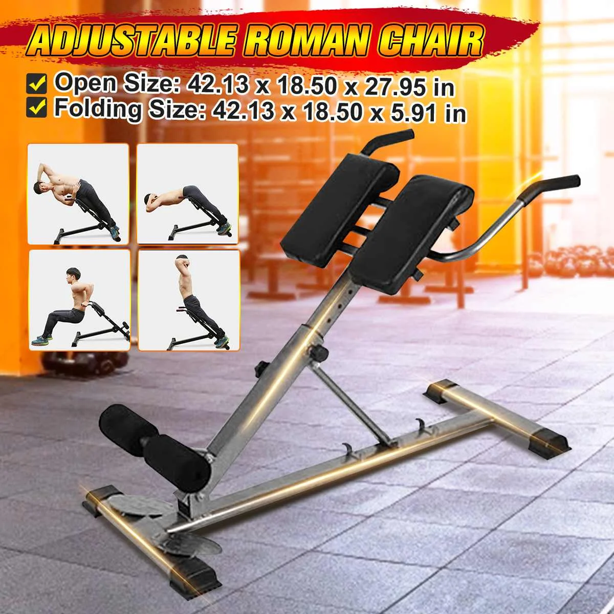 

Roman Chair Sit Up Benches Folding Adjustable Waist Abdominal Muscle Trainer Push Up Dumbbell Rack Home Gym Fitness Equipment