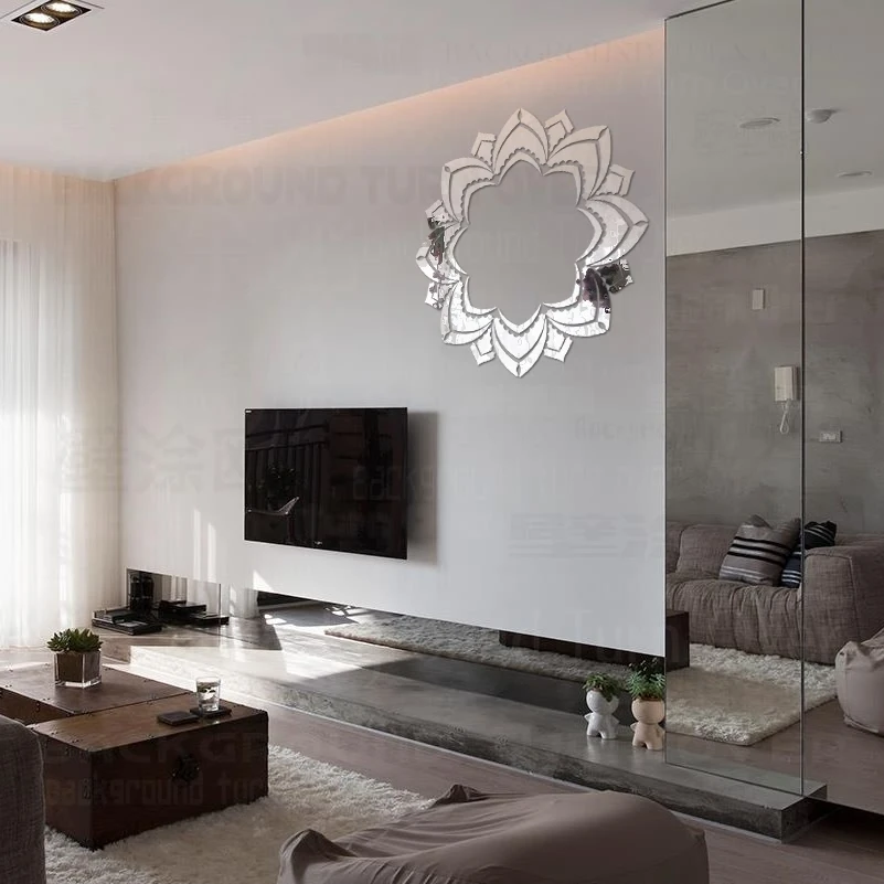 Зеркальные наклейки украшение комнаты Настенные обои для ванной потолочный