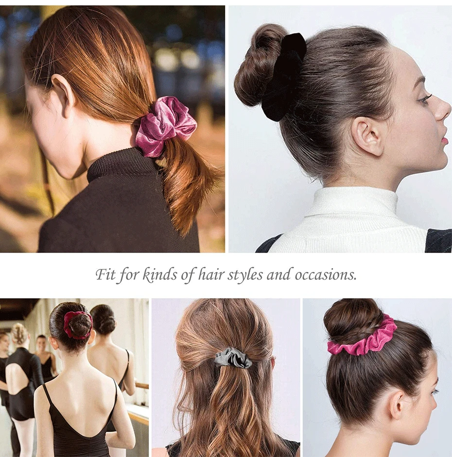 

6 PCS/Set Velvet Scrunchie For Women Girls Candy Scrunchies Set Hair Ties Rope Ponytail Hair Accessories Hairbands Gifts