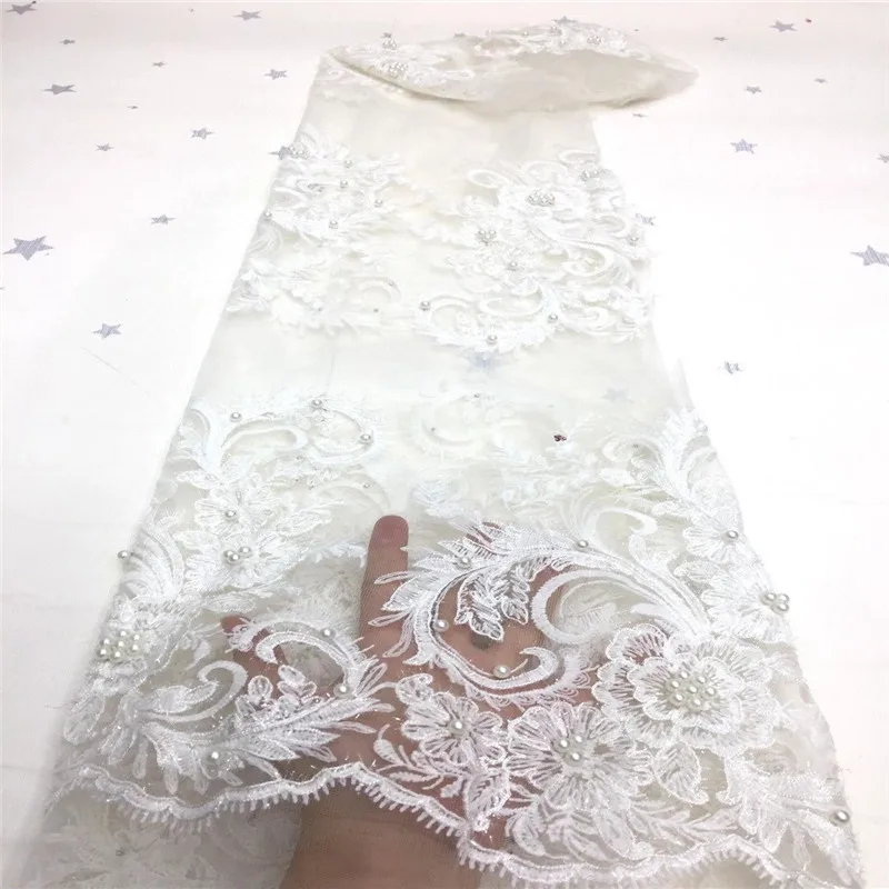 

Новейшие нигерийские бусины, кружевная ткань 2020, белое высококачественное кружево, африканские блестки, кружевная ткань для свадебного пла...