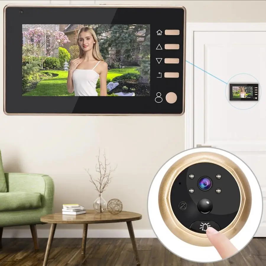 

4.3in Door Eye Camera Camera Doorbell Motion Detection Shooting Recording Display Video Viewer Digital Door Camera