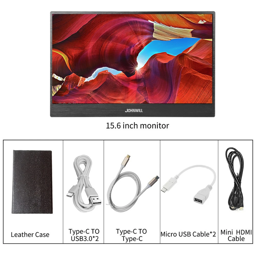 No touchu JOHNWILL портативный игровой монитор с сенсорным экраном 15," lcd usb type-C ips hdmi Экстра тонкий для PS4 ноутбука телефона Xbox переключатель ПК 1080 - Цвет: No touchu